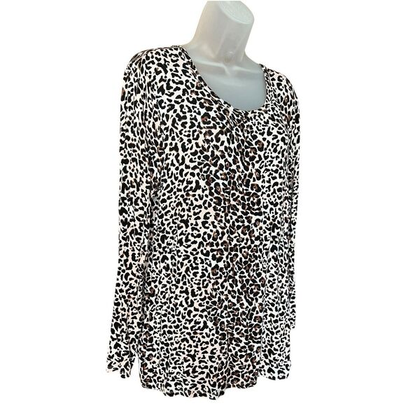 Maurice's 24/7 Leopard Long Sleeve Tee Shirt Sz XXL Animal Print - Picture 7 of 12